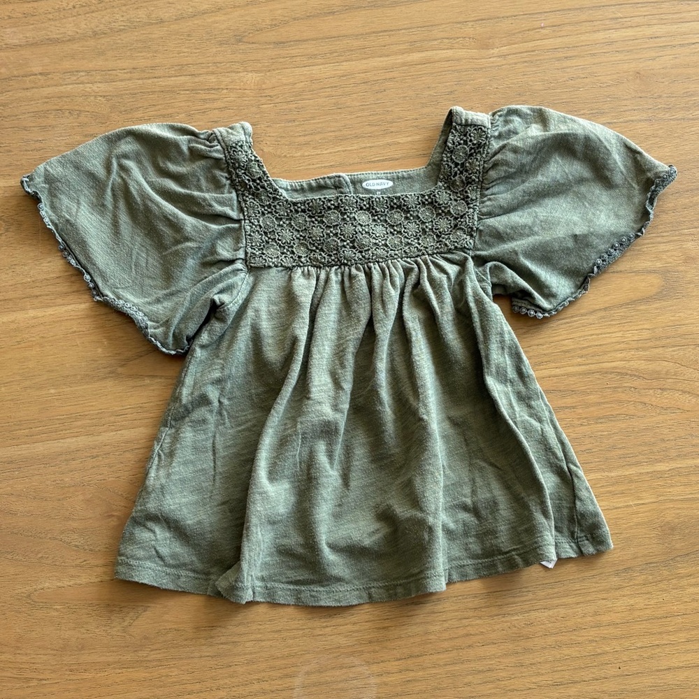 Old Navy Green Lace Detail Blouse